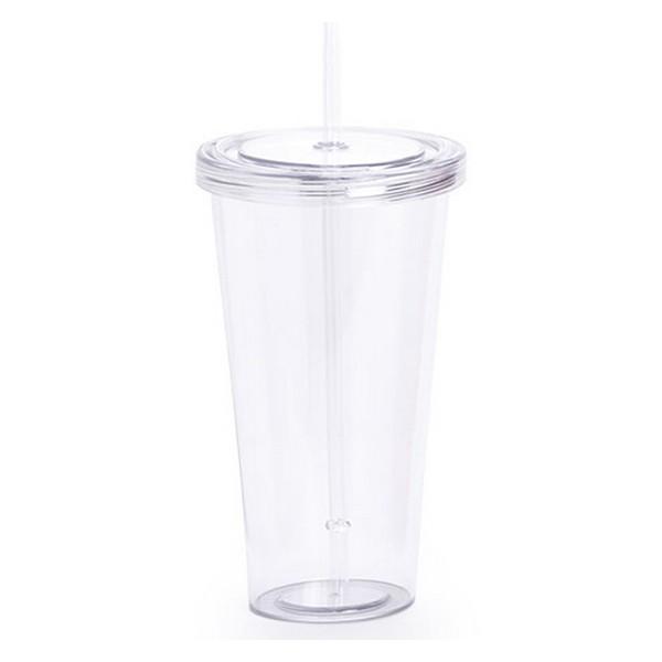 Kop med Sugerør (750 ml) 144874 Transparent
