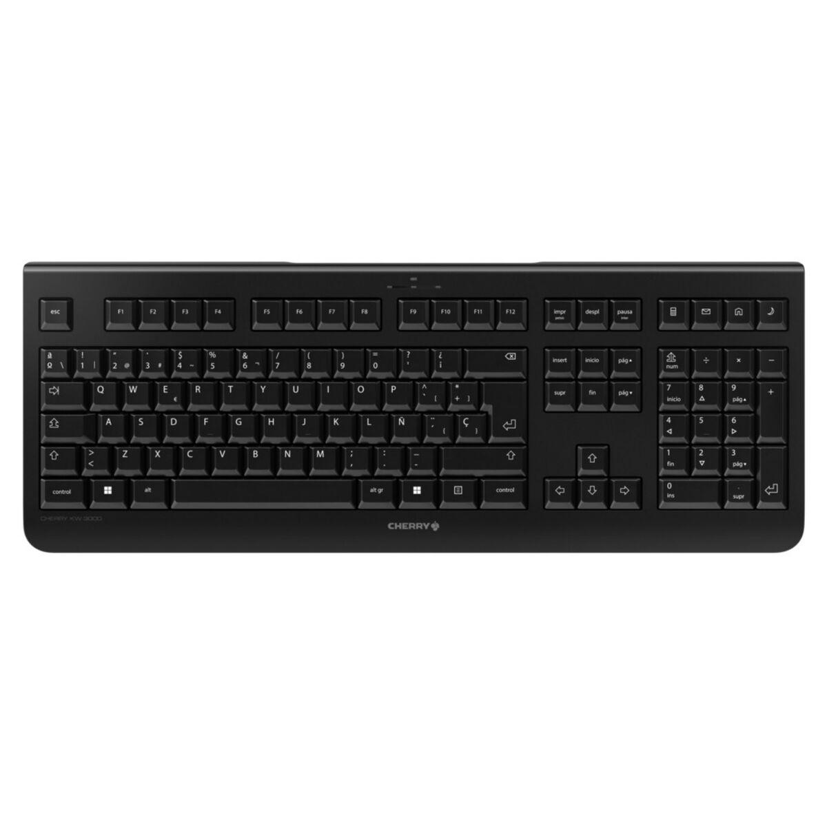 Trådløst Tastatur Cherry Jk 3000es 2 Sort Spansk Qwerty