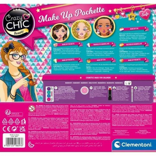 Makeup sæt til børn Clementoni Crazy Chic - multifarvet