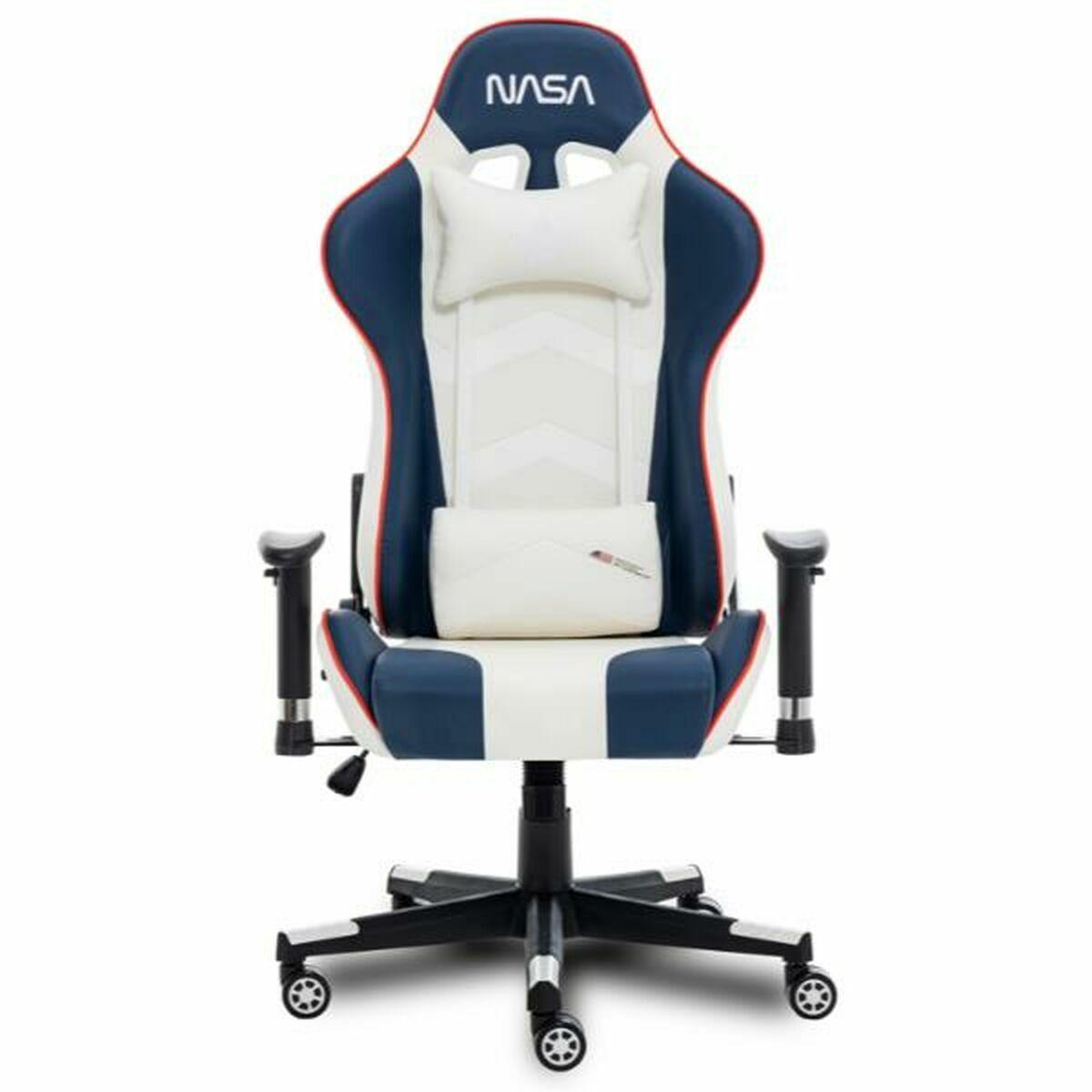 Gamerstol NASA SUPERNOVA - blå/hvid, ergonomisk