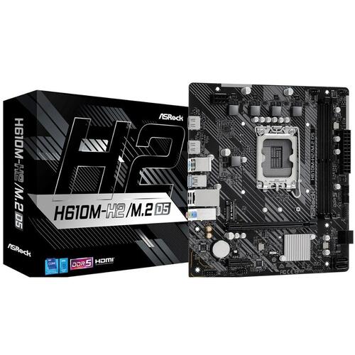 ASRock H610M-H2/M.2 D5 bundkort - LGA 1700, Intel H610, DDR5, mATX