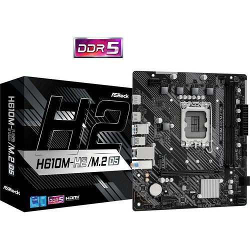 ASRock H610M-H2/M.2 D5 bundkort - LGA 1700, Intel H610, DDR5, mATX