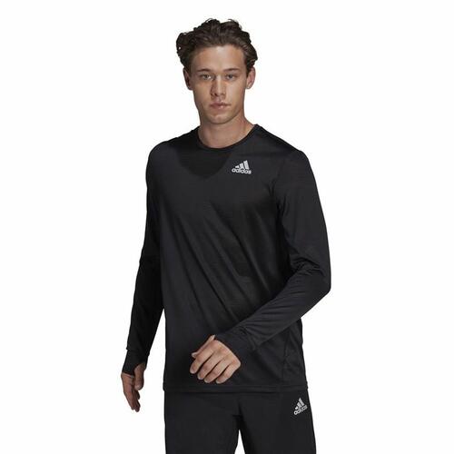 Langærmet T-shirt til Mænd Adidas Own The Run Sort M