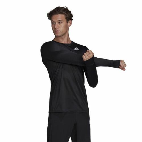 Langærmet T-shirt til Mænd Adidas Own The Run Sort M