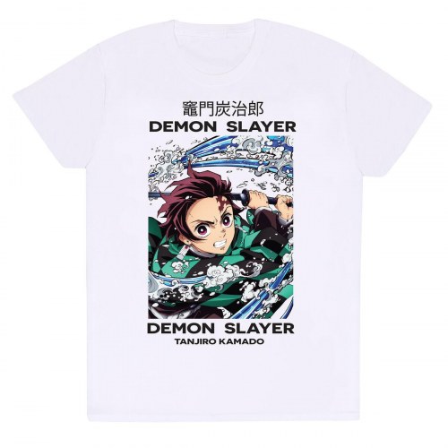 Kortærmet T-shirt Demon Slayer Whirlpool Hvid Unisex - XL