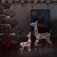 Rensdyrfamilie juledekoration 160 LED'er akryl varmt hvidt lys