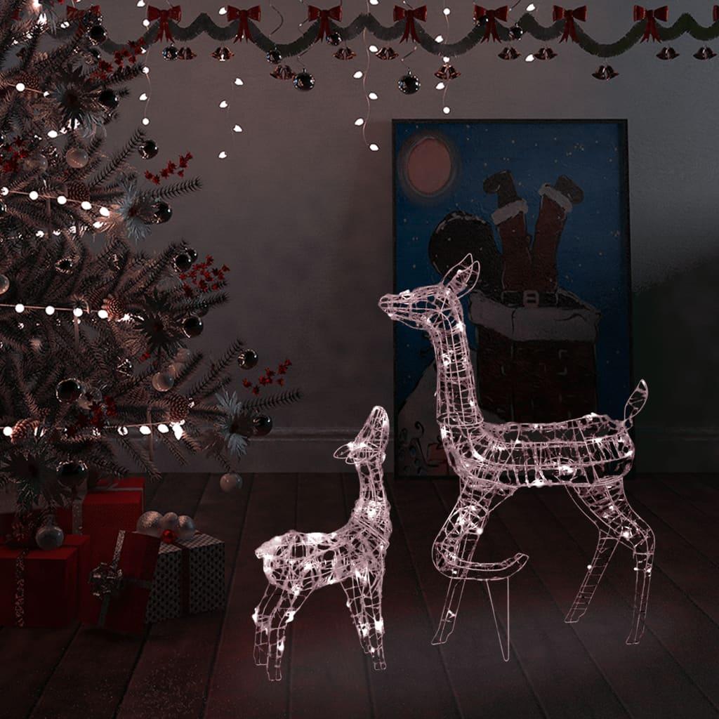 Juledekoration rensdyrfamilie 160 LED'er akryl varm hvid