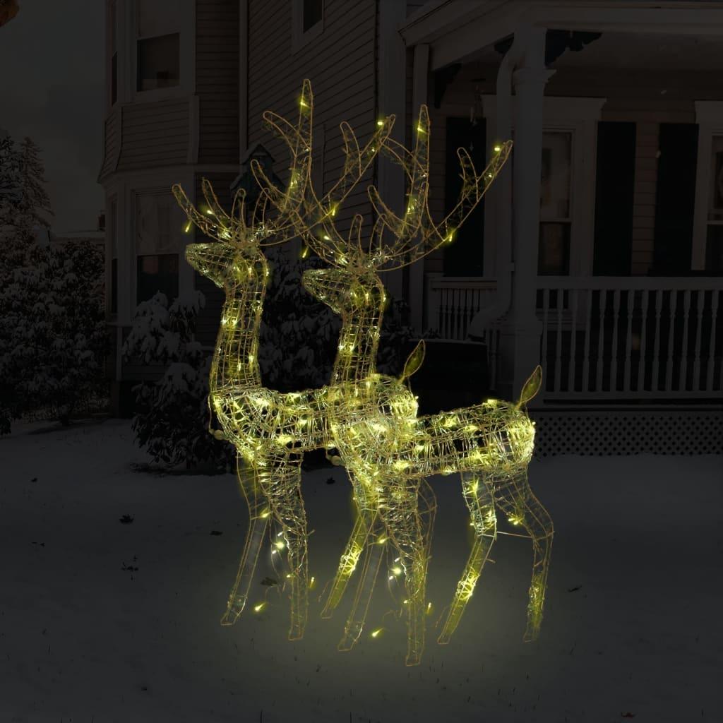 Julerensdyr 2 stk. 120 cm akryl varmt hvidt lys