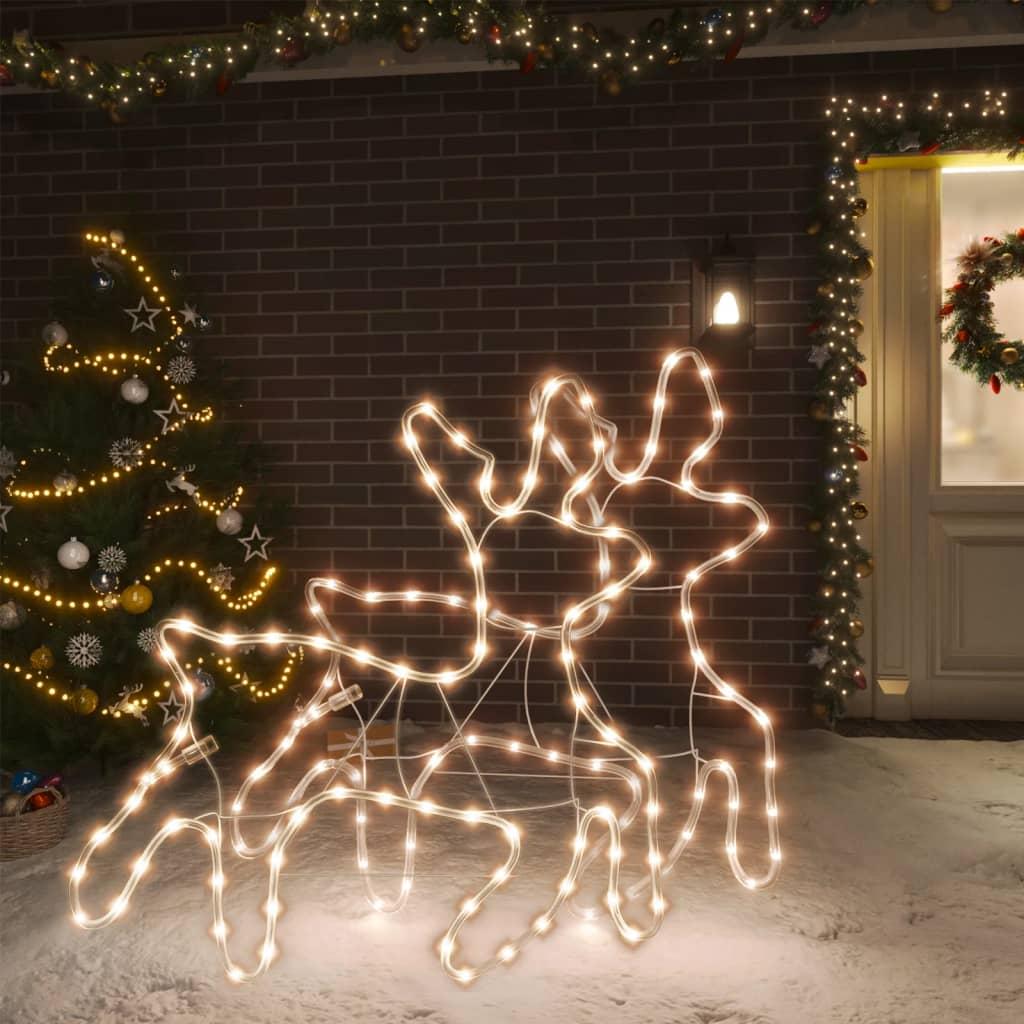 Julerensdyr med LED-lys 2 stk., Julelys og lyskæder hos HomeNordic