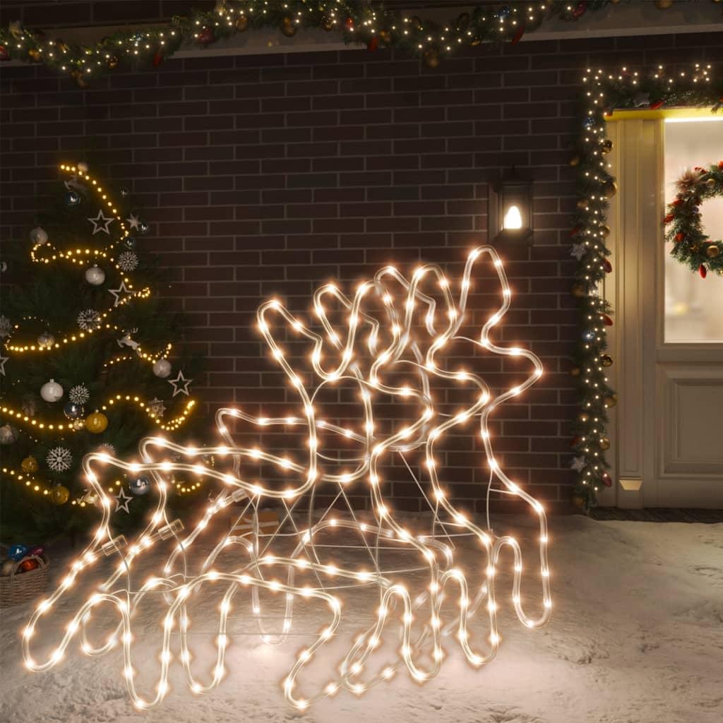 Billede af Julerensdyr 3 stk. 57x55x4,5 cm med LED-lys varmt hvidt lys