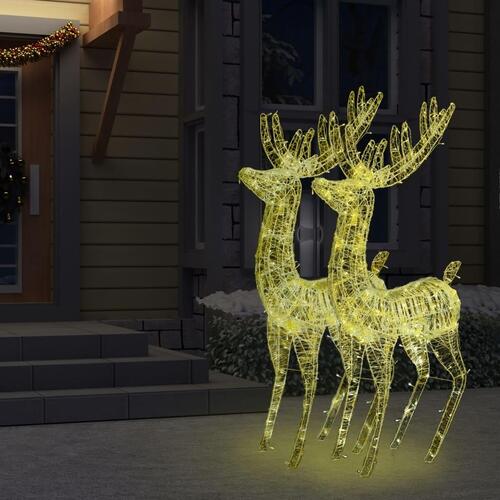 Julerensdyr 2 stk. 180 cm 250 LED'er akryl varmt hvidt lys