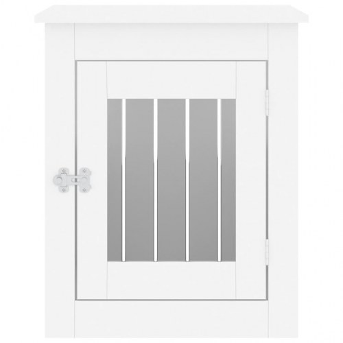 Hundebur/endebord i konstrueret træ - hvid, 55 × 75 × 65 cm
