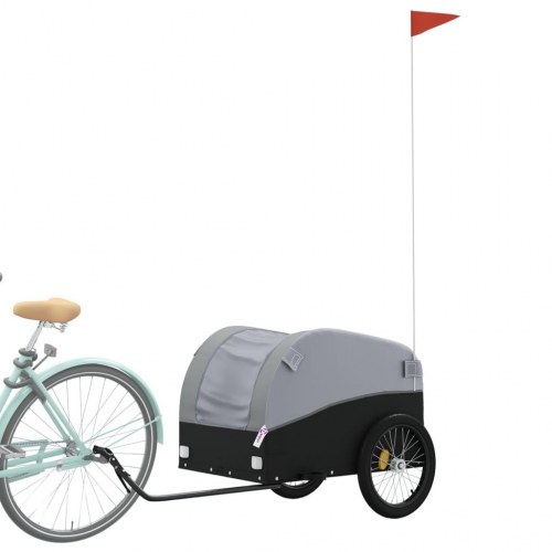 Cykelanhænger 45 kg - jern, sort/grå