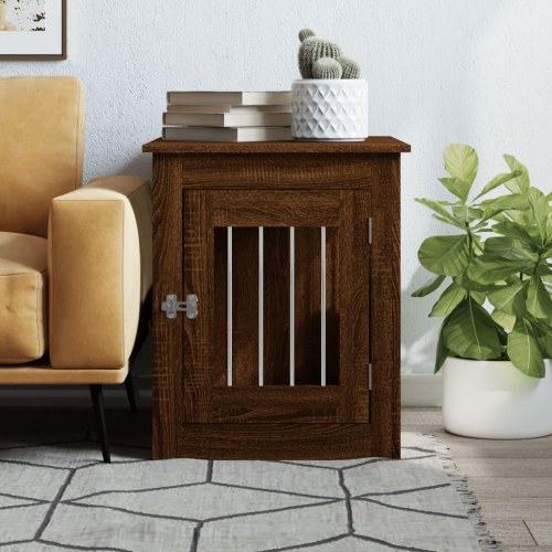 Hundebur/sidebord 55×75×65 cm i konstrueret træ - brun egetræsfarve