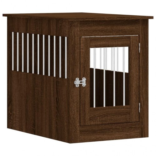 Hundebur/endebord i konstrueret træ - 55 × 80 × 68 cm, brun egetræsfarve