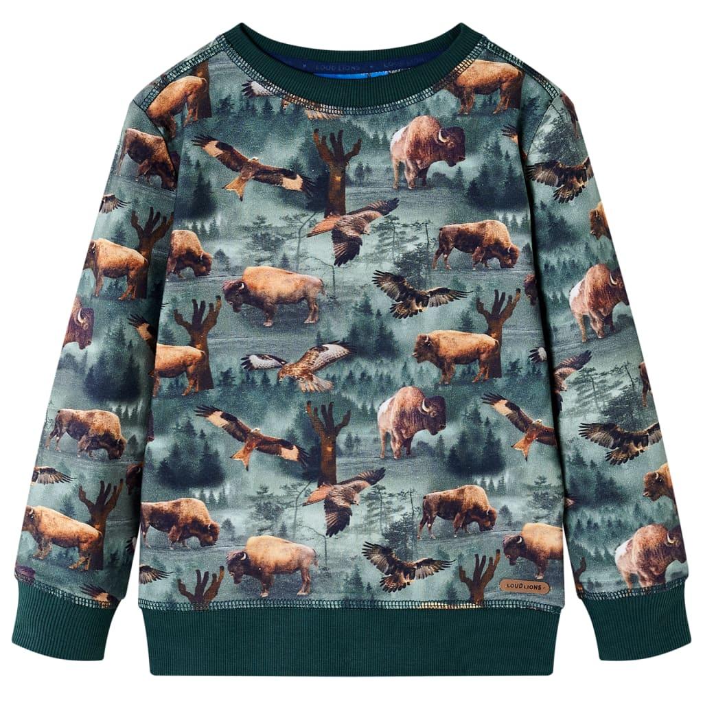 Sweatshirt til børn str. 116 mørkegrøn