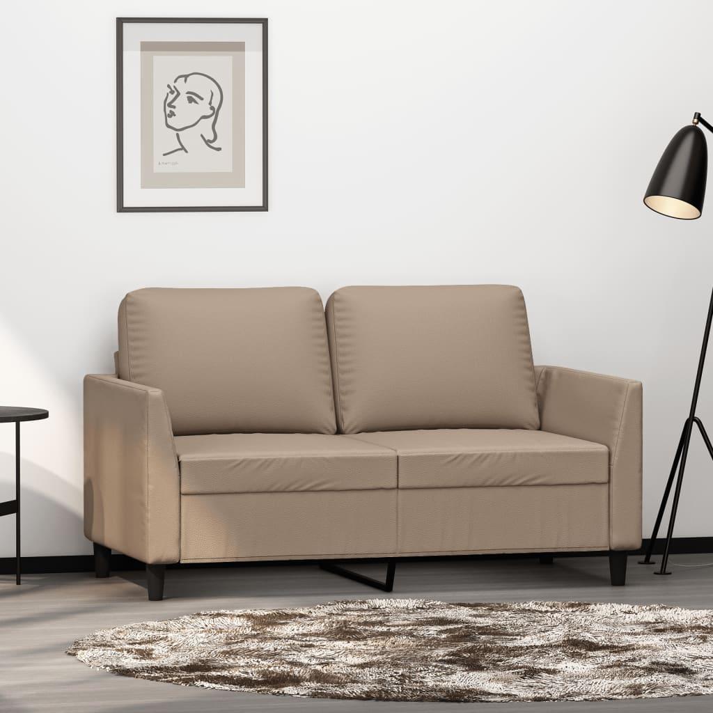 2-personers sofa 120 cm kunstlæder cappuccino billede