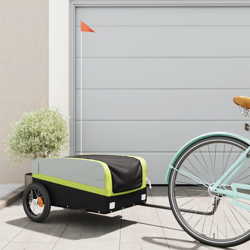 Cykelanhænger 30 kg jern sort og grøn