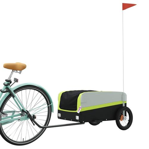 Cykelanhænger 30 kg jern sort og grøn