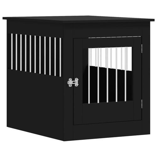 Hundebur 64,5x80x71 cm konstrueret træ sort