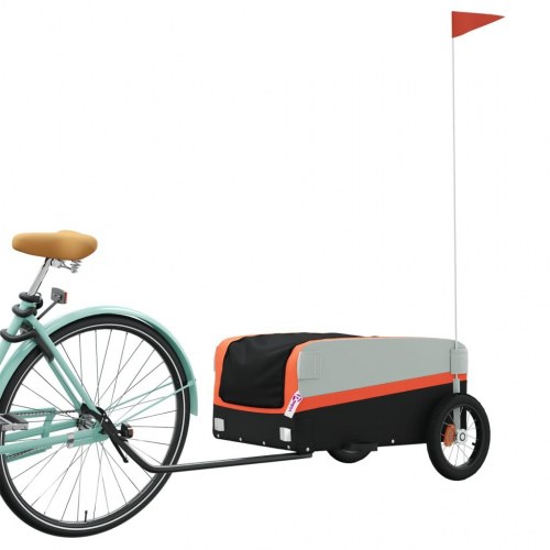 Cykelanhænger 30 kg jern sort og orange