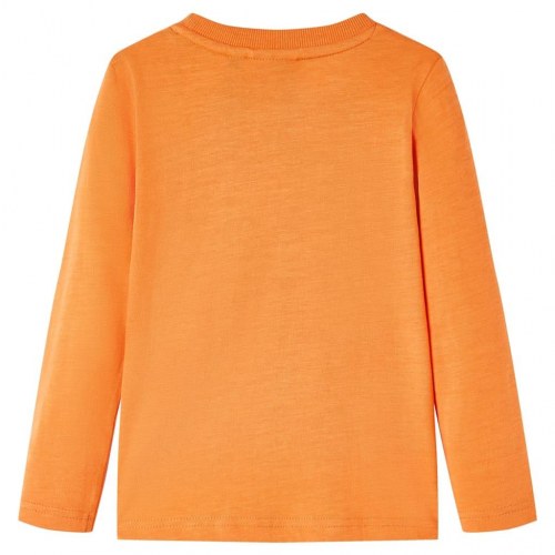 Langærmet T-shirt til børn str. 128 - mørk orange