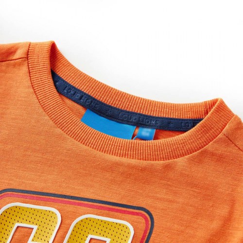 Langærmet T-shirt til børn str. 128 - mørk orange