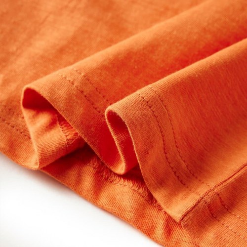 Langærmet T-shirt til børn str. 128 - mørk orange