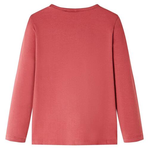 Langærmet T-shirt til børn str. 104 rød