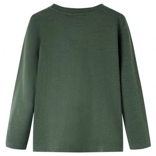 Langærmet T-shirt til børn str. 140 cm mørkegrøn