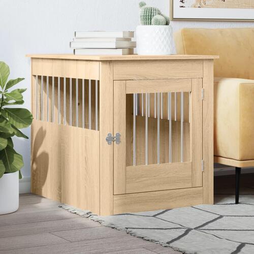Hundebur 64,5x80x71 cm konstrueret træ sonoma-eg