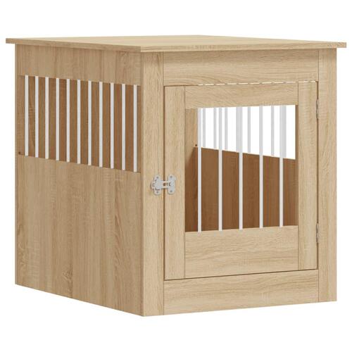 Hundebur 64,5x80x71 cm konstrueret træ sonoma-eg