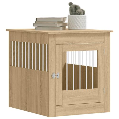 Hundebur 64,5x80x71 cm konstrueret træ sonoma-eg