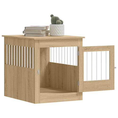 Hundebur 64,5x80x71 cm konstrueret træ sonoma-eg