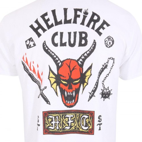 Stranger Things Hellfire Club T-shirt - Hvid Unisex, L