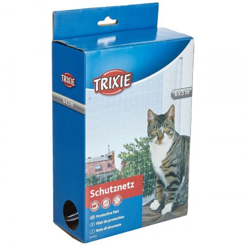 Trixie sikkerhedsnet til kat - gennemsigtig nylon, 3 × 6 m (masker 3 × 3 cm)