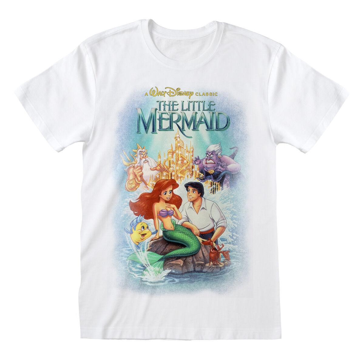 The Little Mermaid kortærmet T-shirt - Classic Poster, hvid unisex (M)