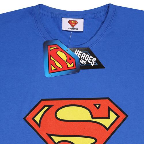 Kortærmet T-shirt Superman Logo Blå Unisex S