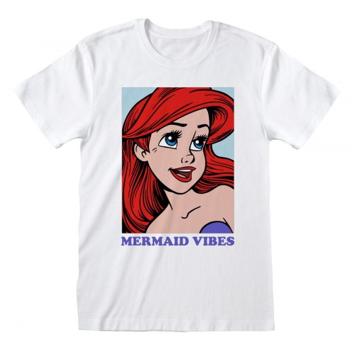 Kortærmet T-shirt The Little Mermaid Mermaid Vibes Hvid Unisex - XXL