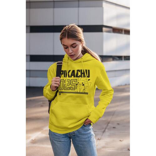 Unisex Hættetrøje Pokémon Picachu Line Art Gul S