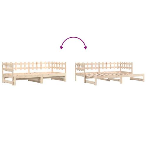 Daybed med udtræk 2x(90x200) cm massivt fyrretræ