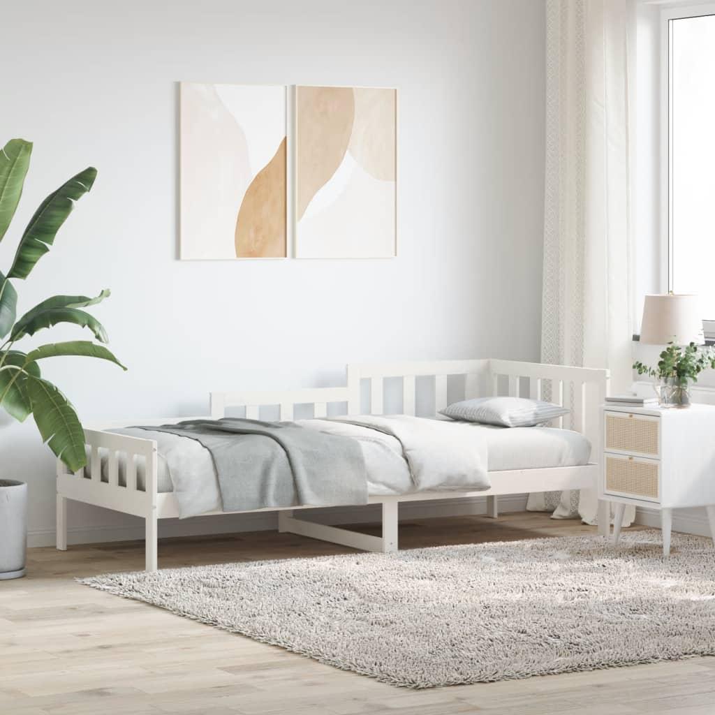 Daybed uden madras 90x200 cm massivt fyrretræ hvid billede