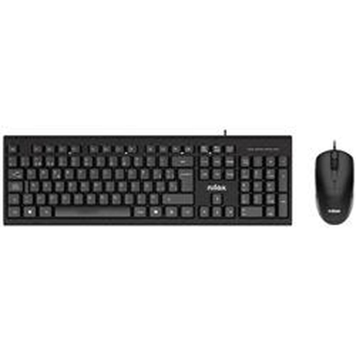Tastatur Og Mus Nilox Nxkme0011 Sort Spansk Qwerty