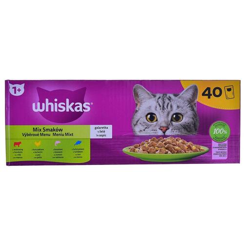 Kattemad Whiskas Mix Favourites in jelly Kylling Laksefarvet Tun Oksekød 40 x 85 g