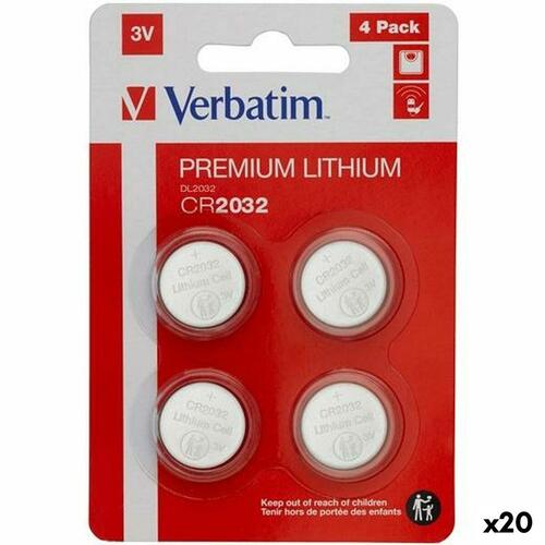 Verbatim CR2032 knapcellebatterier 3V - 20 stk. (4-paks sæt)