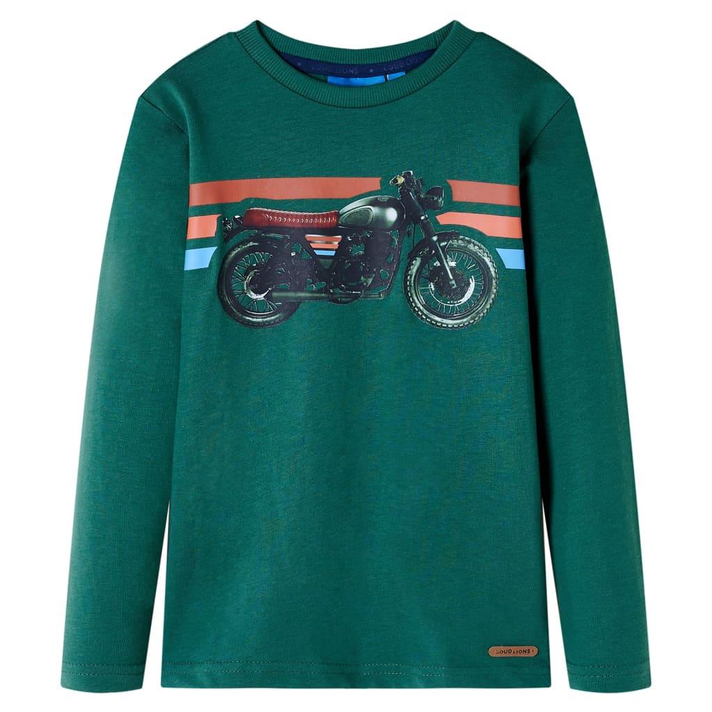 Langærmet T-shirt til børn str. 128 grøn