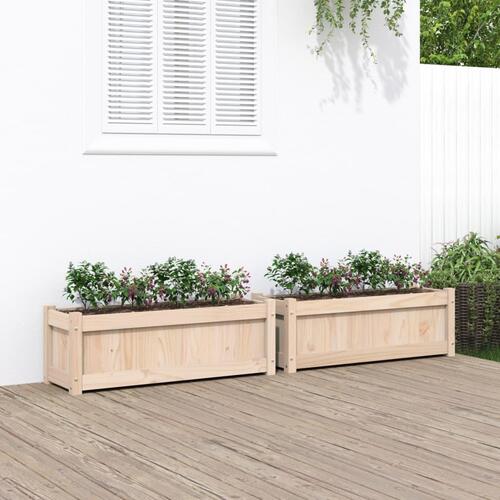 Plantekasser 2 stk. massivt fyrretræ