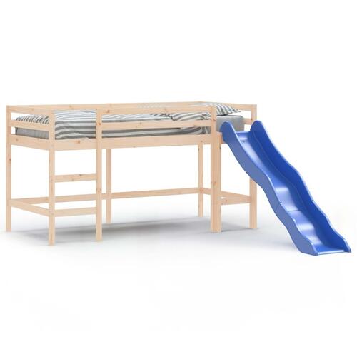 Højseng med rutsjebane 90x200 cm massivt fyrretræ