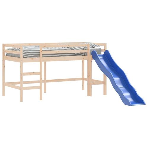 Højseng med rutsjebane 90x200 cm massivt fyrretræ
