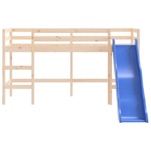 Højseng med rutsjebane 90x200 cm massivt fyrretræ